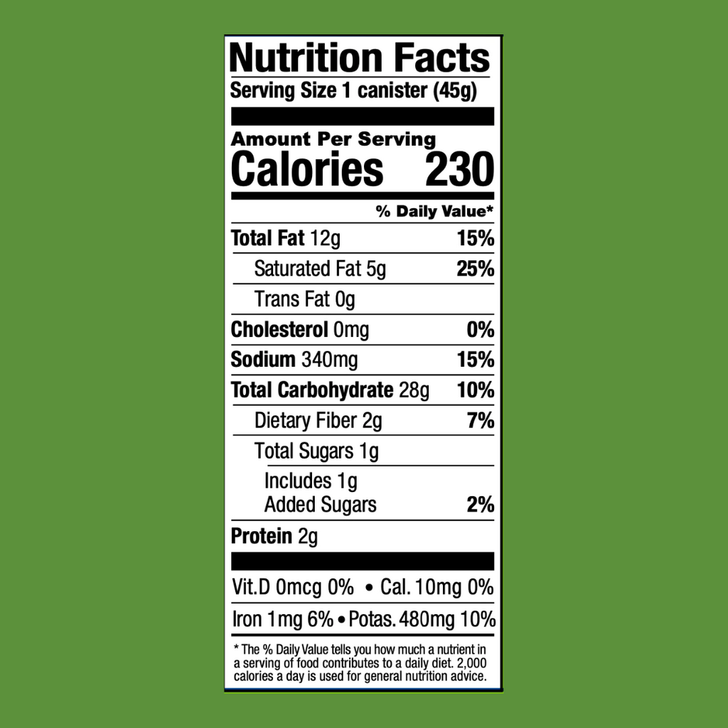 The Good Crisp Sour Cream and Onion Potato Crisps Nutritional Facts - add to your Oh Goodie snack box