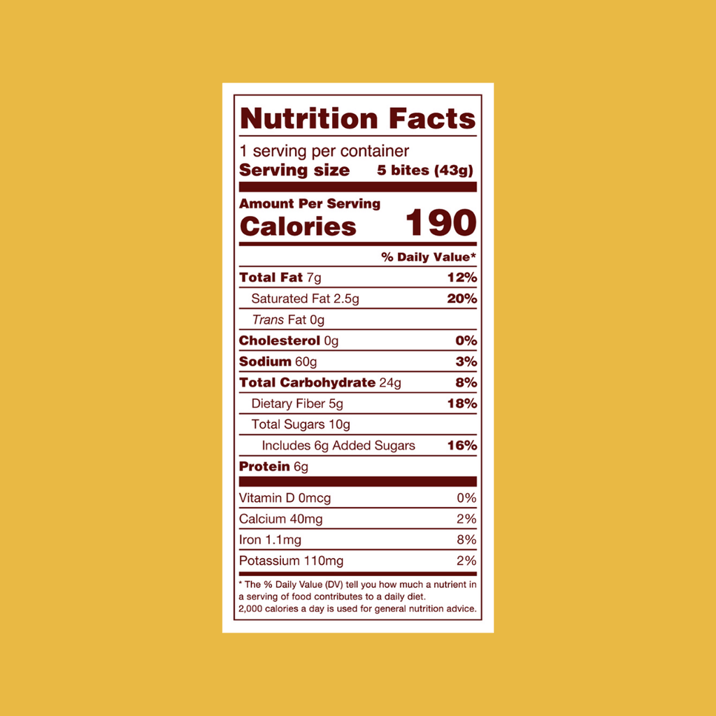 Berg Bites Dark Chocolate Banana Bread Nutrition Facts - Add to your snack box
