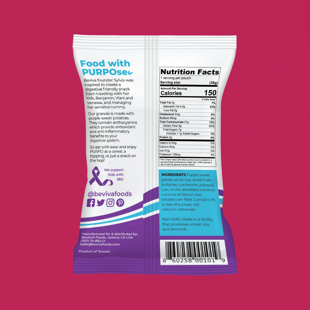 Beviva Purpo Sweet Potato Granola Nutrition Facts - add to your snack box