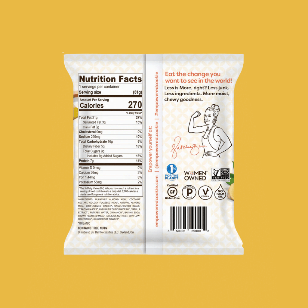 The Empowered Cookie Ginger Molasses nutrition facts - add to your Oh Goodie! snack box