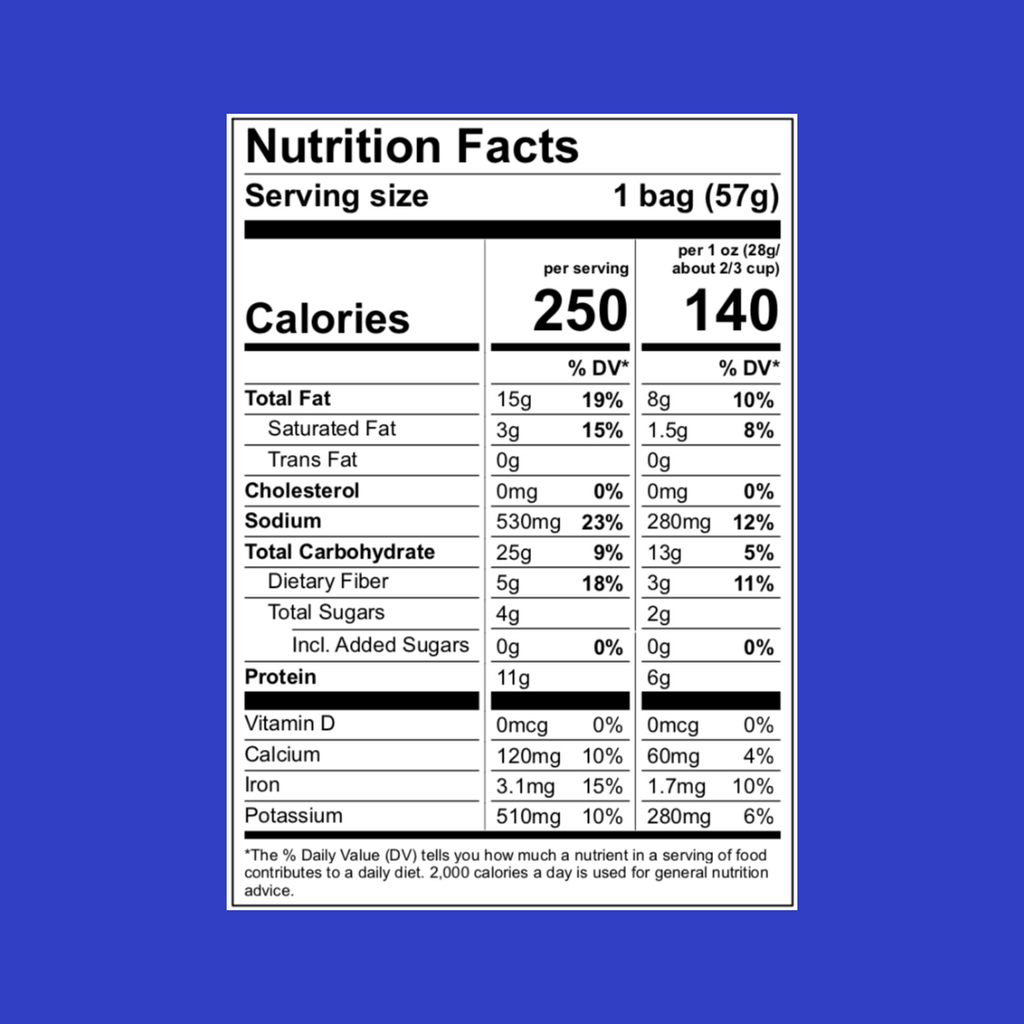 Slow Foods Kitchen Savory Kale Chips Nutrition Facts - Add to your Oh Goodie! Snack Box