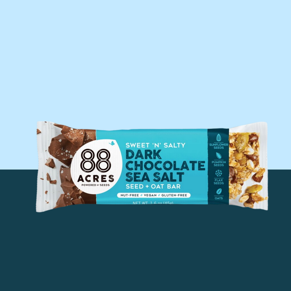 88 Acres Dark Chocolate Sea Salt seed and oat bar - add to your Oh Goodie! snack box