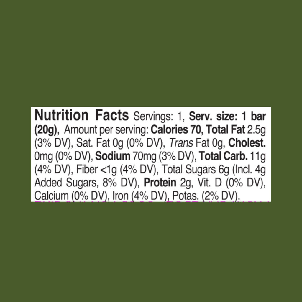 Bee Free Warrior Oat Bar Apple Caramel Nutrition Facts - add to your Oh Goodie snack box