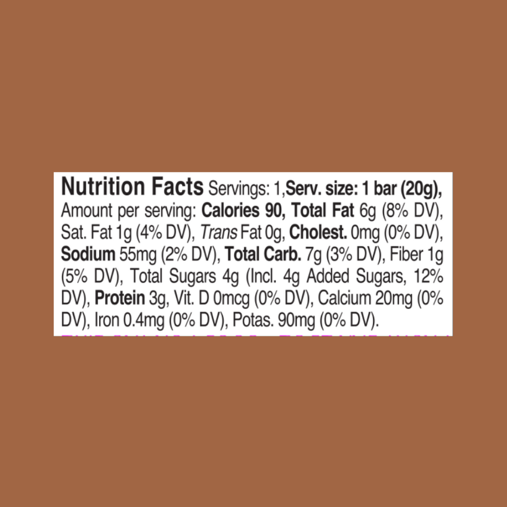 Bee Free Warrior Nutty Bar Salted Caramel Nutrition Facts - Add to your Oh Goodie snack box