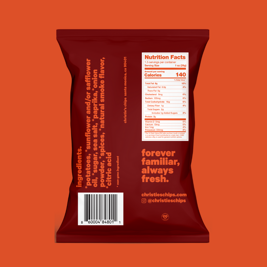 Christie's Back Yard BBQ Potato Chips Nutrition Facts - Add to your Oh Goodie Snack Box