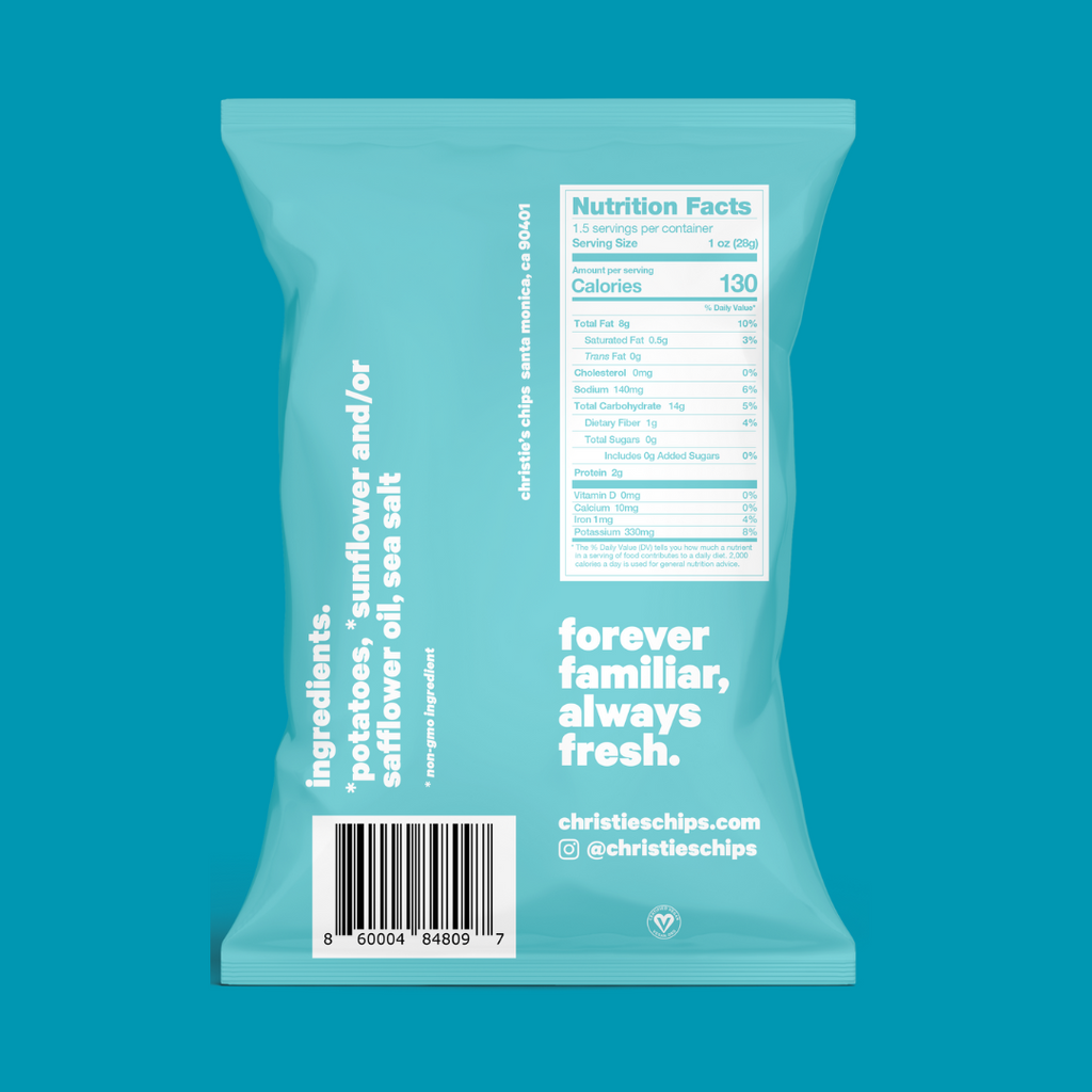 Christie's Sea Salt Potato Chips Nutrition Facts - Add to your Oh Goodie snack box today