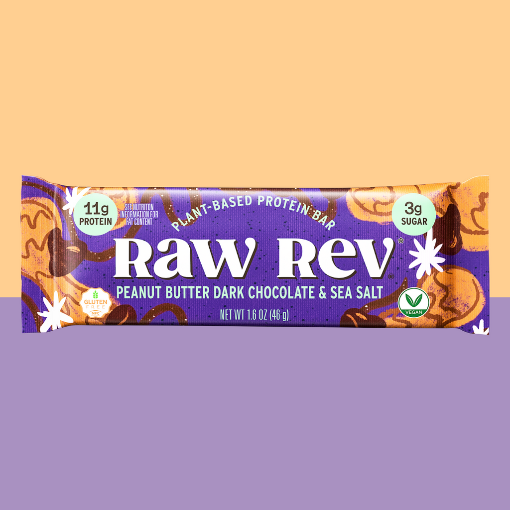Raw Rev Peanut Butter Dark Chocolate and Sea Salt Protein Bar - Add to your Oh Goodie snack box today 
