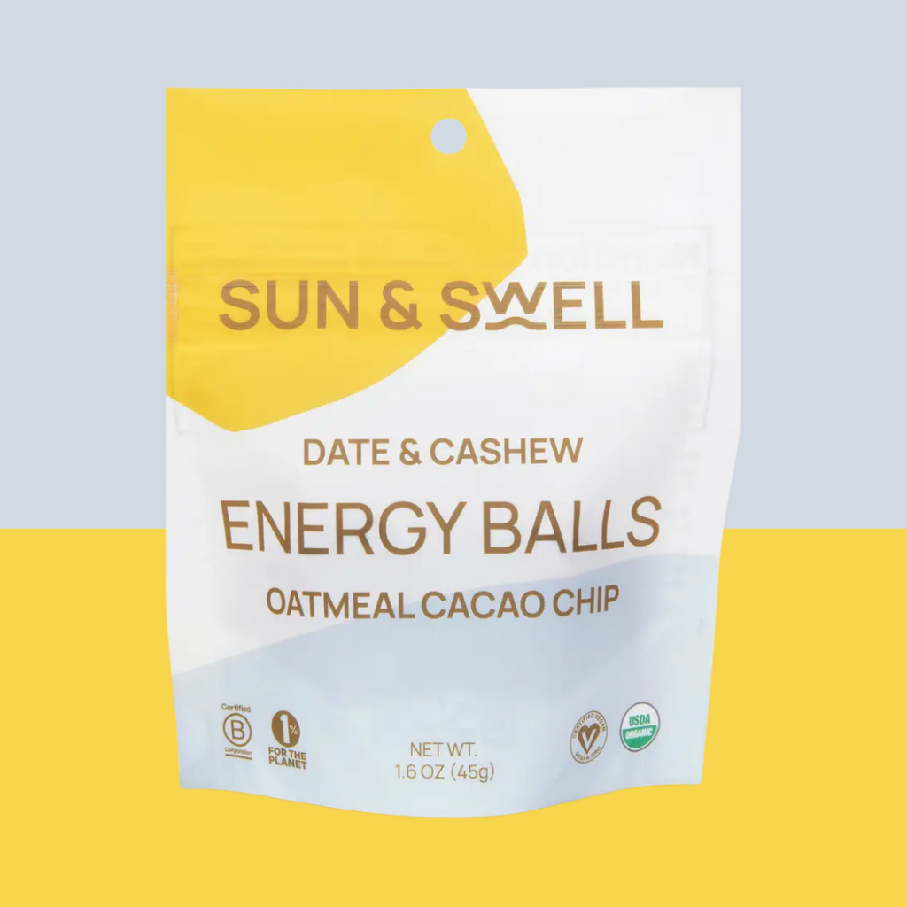 Sun & Swell Date & Cashew Energy Balls Oatmeal Cacao Chip - Add to your Oh Goodie snack Box today! 