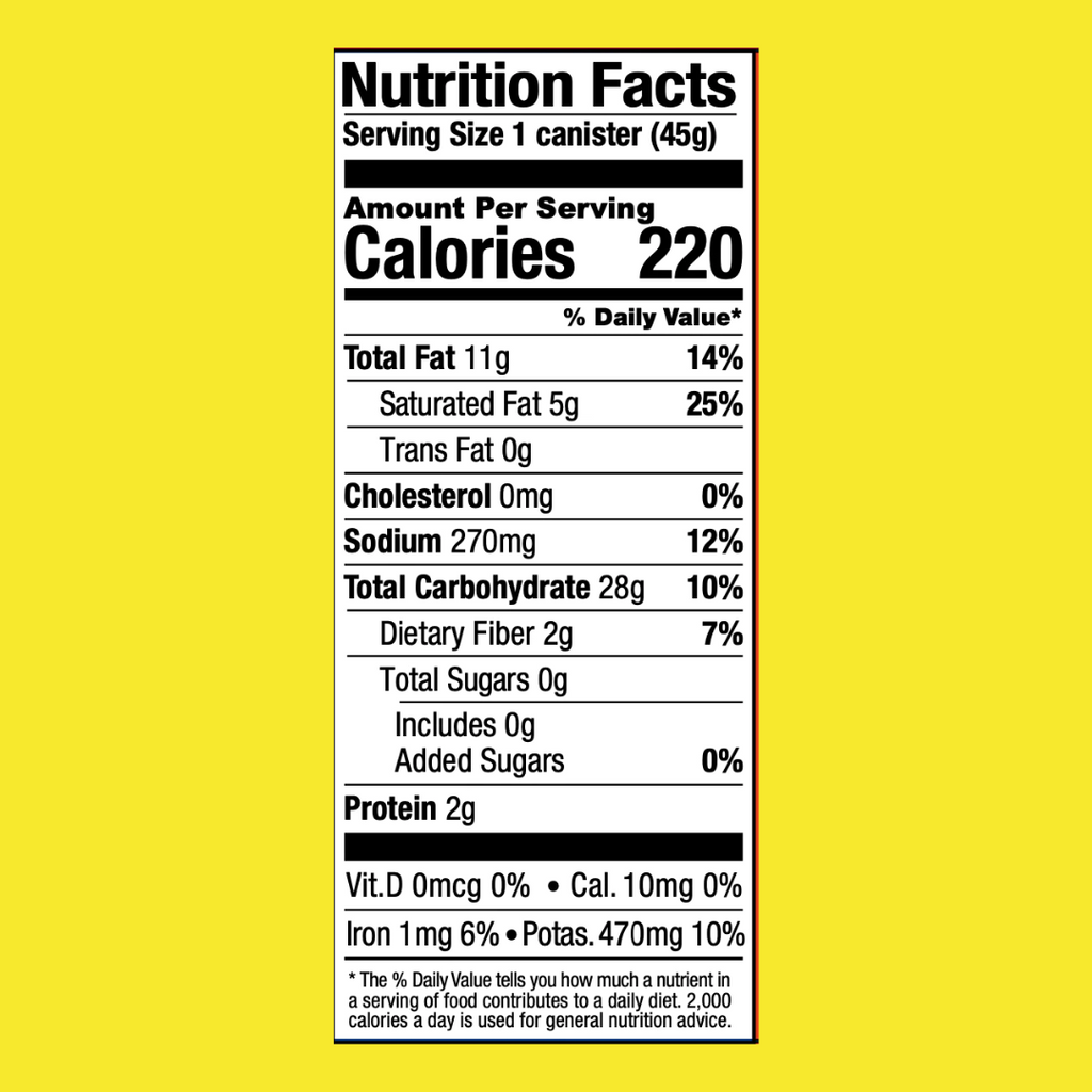 The Good Crisp Classic Original Potato Crisps Nutritional Facts - add to your Oh Goodie! snack box