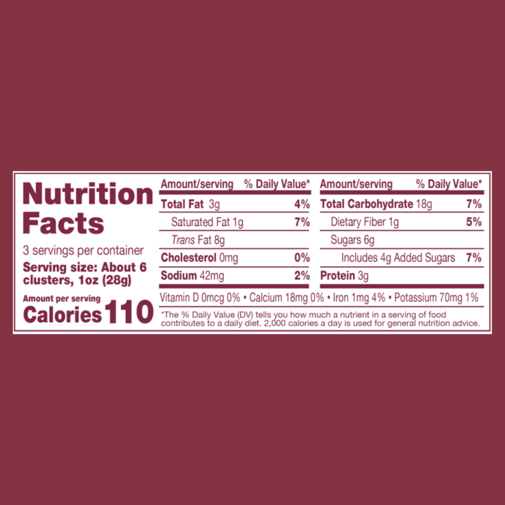 B'cuz Cherry Pistachio Granola Bites Nutrition Facts - add to your Oh Goodie! snack box