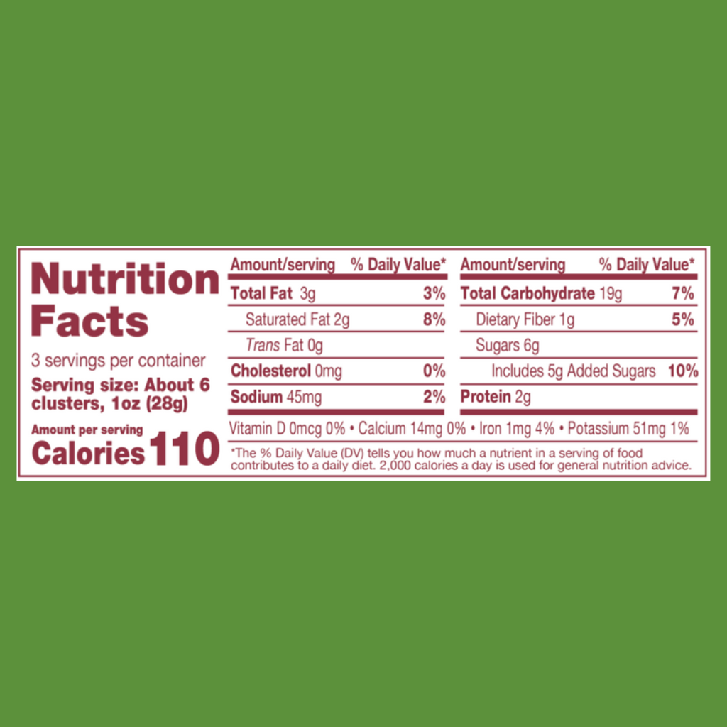 B'cuz Strawberry Mallow Granola Bites  Nutrition Facts - add to your Oh Goodie! snack box