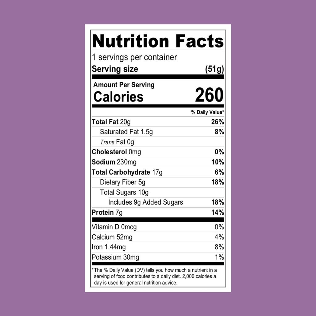 The Empowered Cookie Raisin Walnut Nutrition Facts - add to your Oh Goodie! snack box