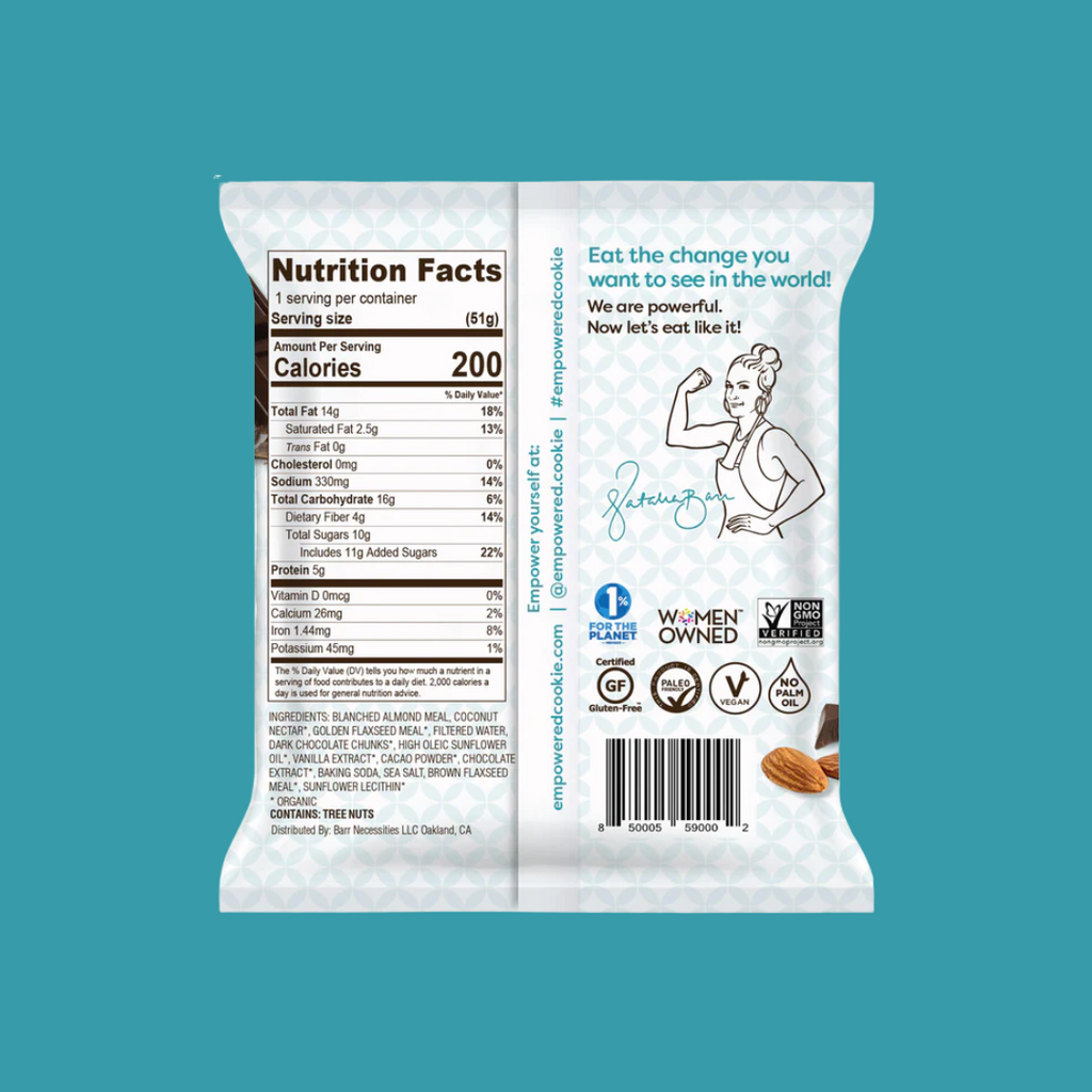 The Empowered Cookie Double Chocolate Chunk nutrition facts - add to your Oh Goodie! snack box