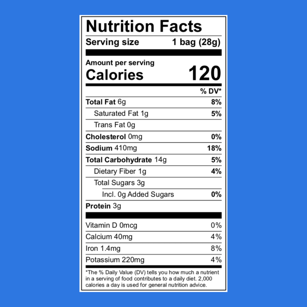 Slow Foods Kitchen Salt and Vinegar Kale Chips Nutrition Facts - add to your vegan snack box