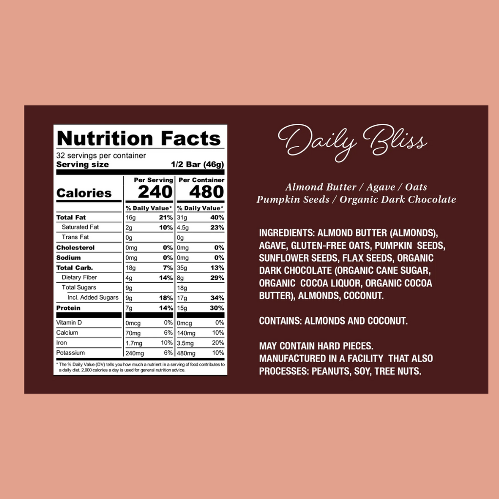Protein Puck Daily Bliss Nutrtional Facts