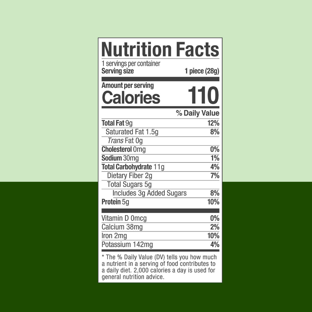 Tosi SuperBites Snack Size - Cashew Blueberry Nutrition Facts - add to your Oh Goodie! snack box
